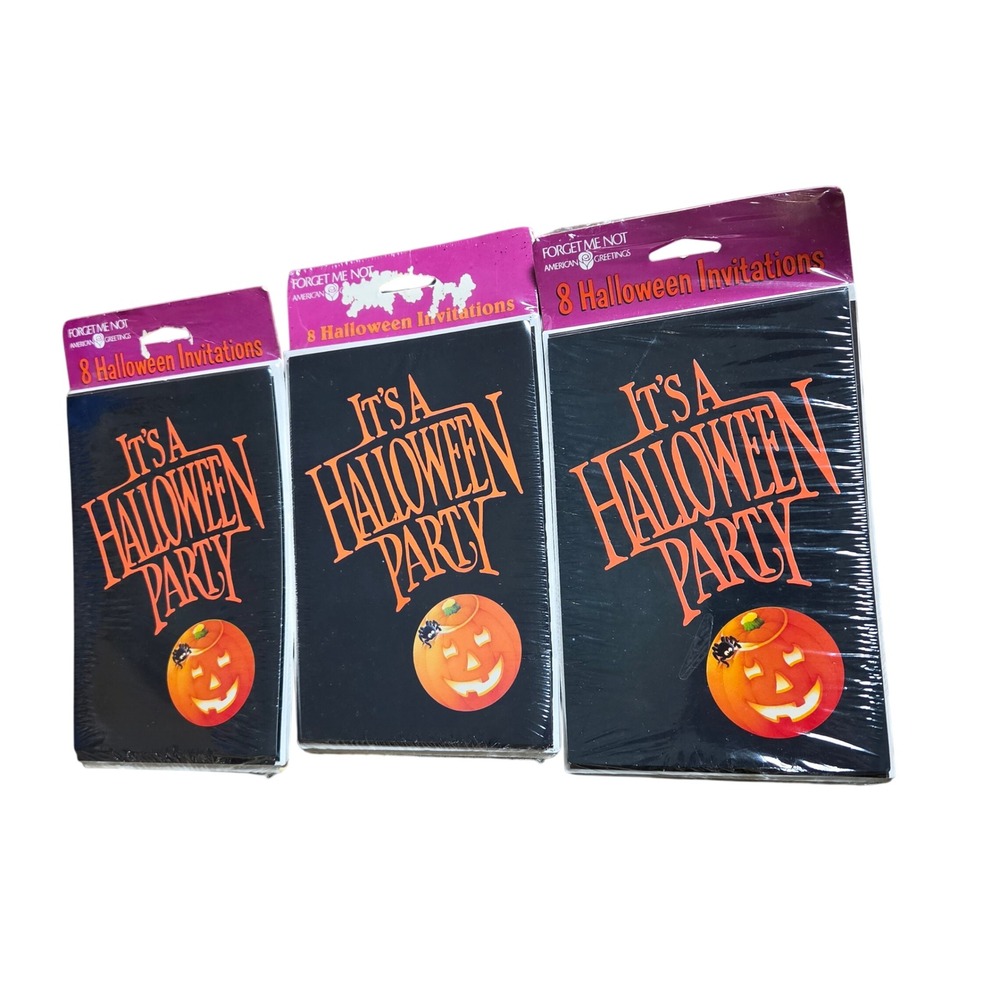 Vintage American Greetings Halloween Party Invitations 24 Pieces Jack O Lantern